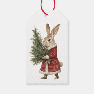ETIQUETA DE REGALO DE CONEJO DE NAVIDAD Y RATONES