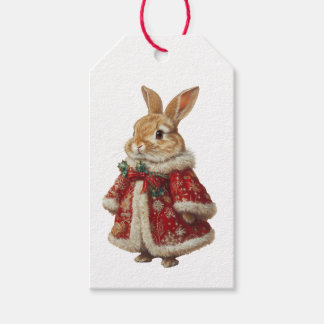 ETIQUETA DE REGALO DE CONEJO DE NAVIDAD Y RATONES
