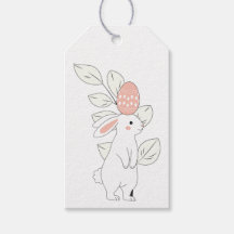 Etiqueta de regalo de conejo de Pascua lindo