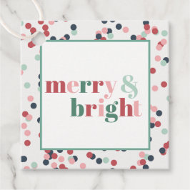 Etiqueta de regalo de Confeti de Navidad Alegre y