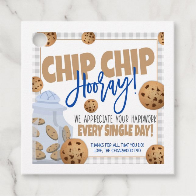 Etiqueta de regalo de Cookie Gracias (Anverso)