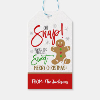 Etiqueta de regalo de cookie para navidades