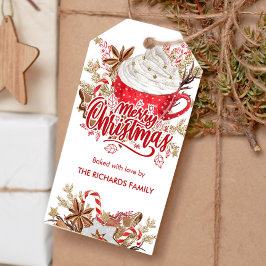 Etiqueta de regalo de cookie para Navidades rojos 