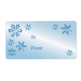 Etiqueta de regalo de copo de nieve azul, etiqueta