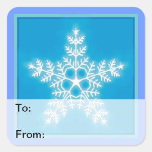 Etiqueta de regalo de copo de nieve de estrella az