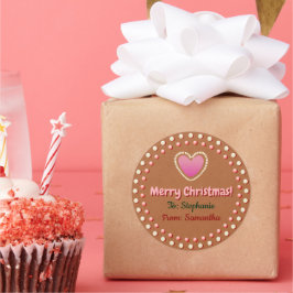 Etiqueta de regalo de corazón de Gingerbread para