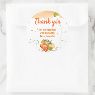 Etiqueta de regalo de cosecha de calabazas de otoñ