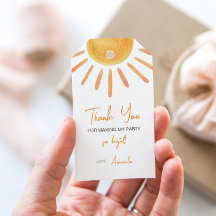 Etiqueta de regalo de cumpleaños Boho Sun