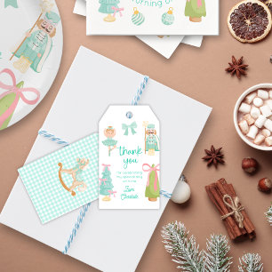 Etiqueta de regalo de cumpleaños Cascanueces menta