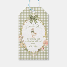 Etiqueta de regalo de cumpleaños Coquette Gingham