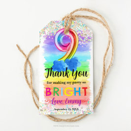 Etiqueta de regalo de cumpleaños de arcoiris holog