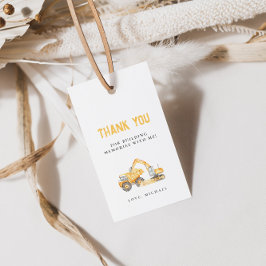 Etiqueta de regalo de cumpleaños de camiones de co