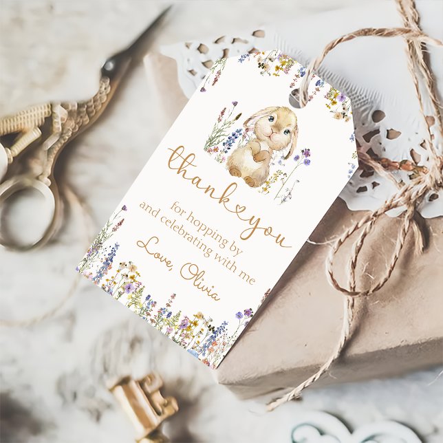 Etiqueta de regalo de cumpleaños de Conejo de Cone (Subido por el creador)