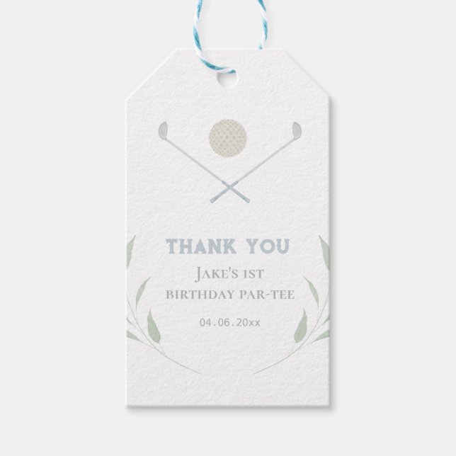 Etiqueta de regalo de cumpleaños de golf (Anverso)