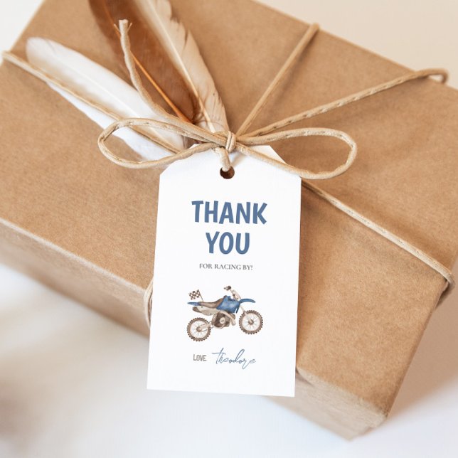 Etiqueta de regalo de cumpleaños de moto de cross  (Subido por el creador)