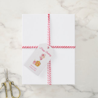 Etiqueta de regalo de cumpleaños de niña con magda