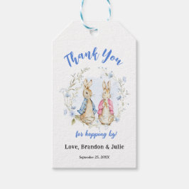 Etiqueta de regalo de cumpleaños de Peter y Flopsy