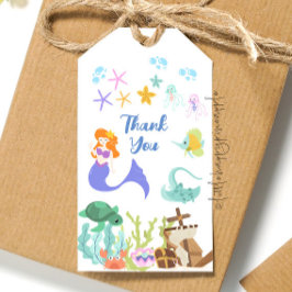 Etiqueta de regalo de cumpleaños de Sirena