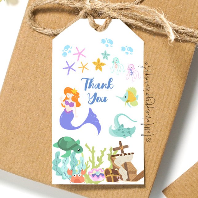 Etiqueta de regalo de cumpleaños de Sirena (Subido por el creador)