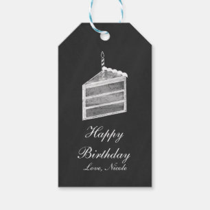 Etiqueta de regalo de cumpleaños de tiza de rebana
