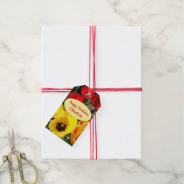 Etiqueta de regalo de cumpleaños de tulipanes amar