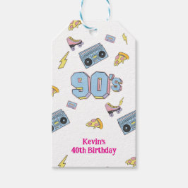 Etiqueta de regalo de cumpleaños del tema de Funky