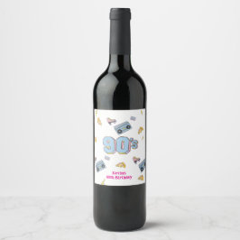 Etiqueta de regalo de cumpleaños del tema de Funky