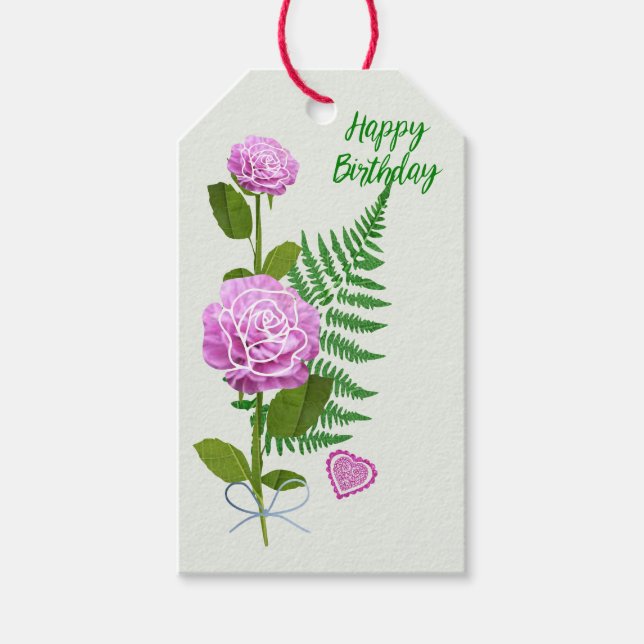 Etiqueta de regalo de cumpleaños feliz: (Anverso)