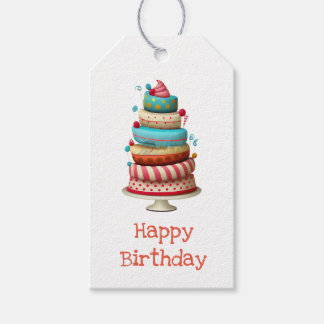 Etiqueta de regalo de cumpleaños feliz