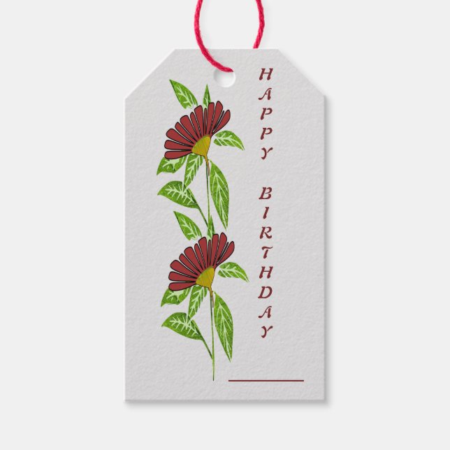 Etiqueta de regalo de cumpleaños feliz (Anverso)