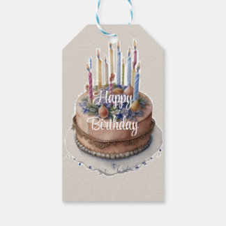 Etiqueta de regalo de cumpleaños feliz