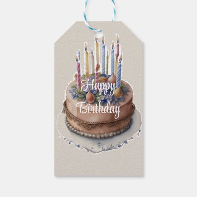 Etiqueta de regalo de cumpleaños feliz (Reverso)