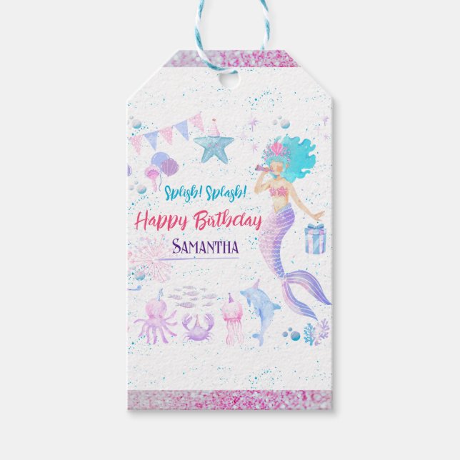 Etiqueta de regalo de cumpleaños feliz (Anverso)