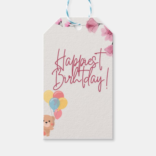 Etiqueta de regalo de cumpleaños, personalizada  (Anverso)
