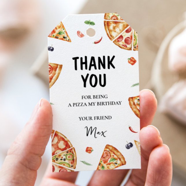 Etiqueta de regalo de cumpleaños Pizza (Subido por el creador)
