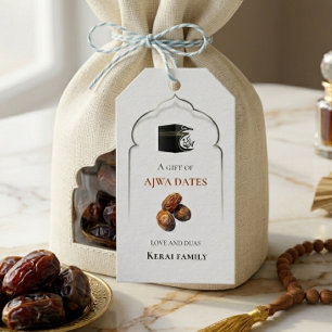 Etiqueta de regalo de dátiles Ajwa de la Kaaba par