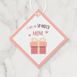 Etiqueta de regalo de diamante de mamá rosa