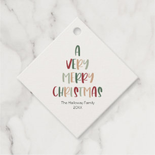 Etiqueta de regalo de diamantes de Navidades color