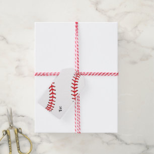 Etiqueta de regalo de diseño de béisbol