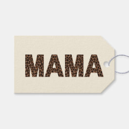 Etiqueta de regalo de diseño de leopardo 'Mama' cá