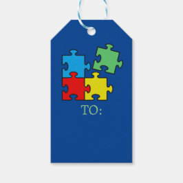 Etiqueta de regalo de diseño de piezas de rompecab