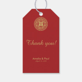 Etiqueta de regalo de doble felicidad Boda china