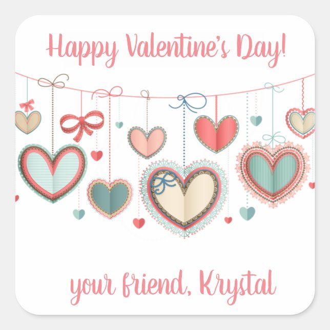 etiqueta de regalo de el día de San Valentín (Anverso)