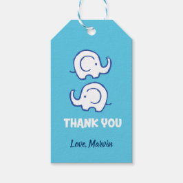 Etiqueta de regalo de Elefante Azul