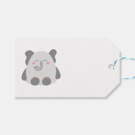 Etiqueta de regalo de elefantes de animales al est
