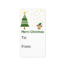 Etiqueta de regalo de Elf Monkey navidades