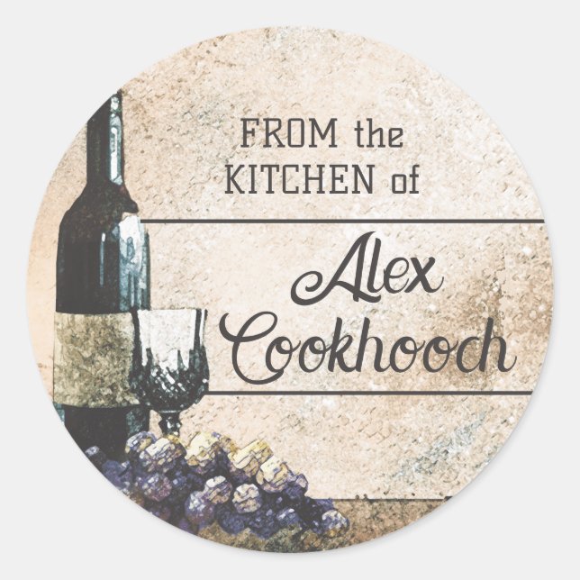 etiqueta de regalo de empaque de uvas de vidrio de (Anverso)