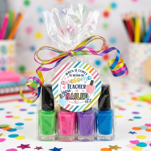 Etiqueta de regalo de esmalte de uñas Semana de ag