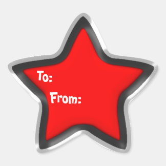 Etiqueta de regalo de estrella roja