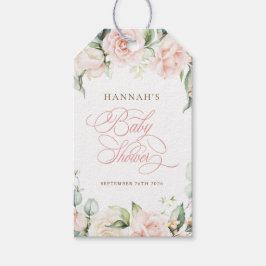 Etiqueta de regalo de favor de baby shower de flor